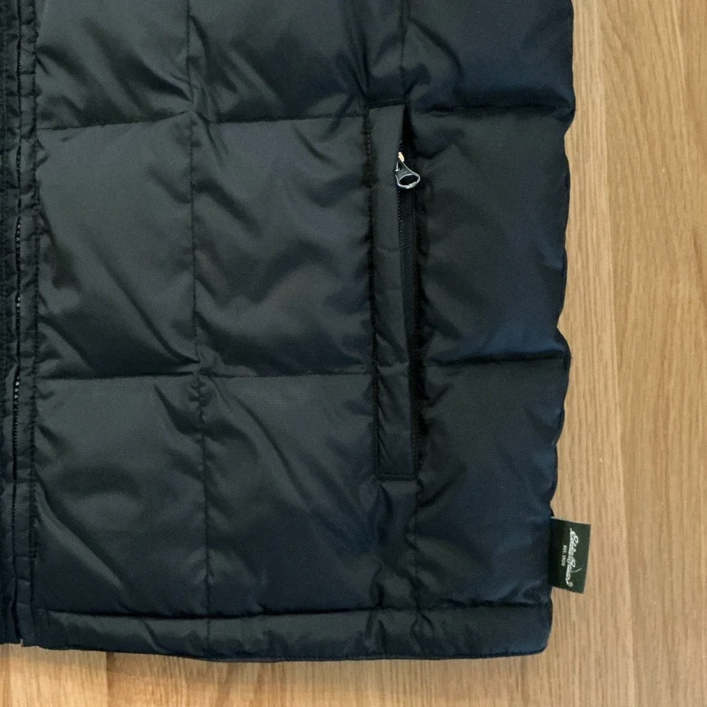 Eddie Bauer Reversible Goose Down Puffer Vest Black Gray Men's M - Picture 4 of 10
